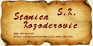 Stanica Kozoderović vizit kartica